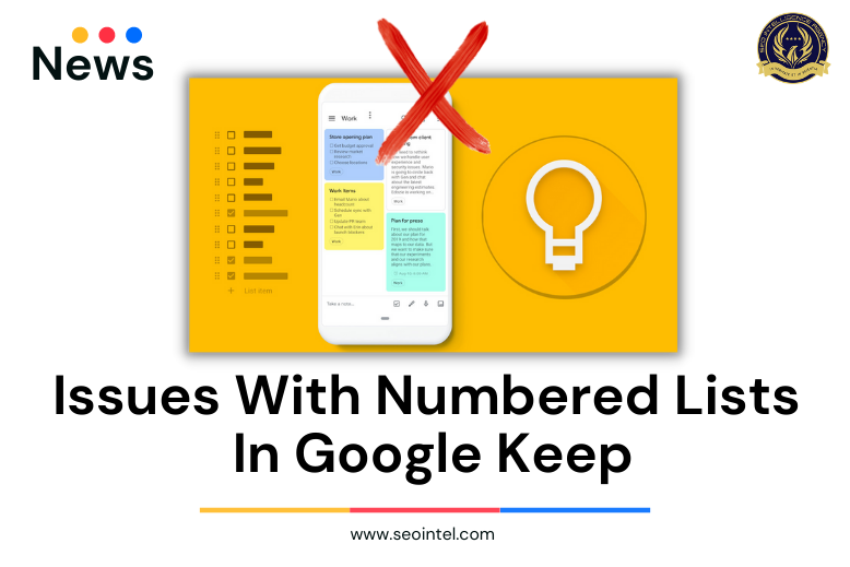 issues with numbered lists in google keep