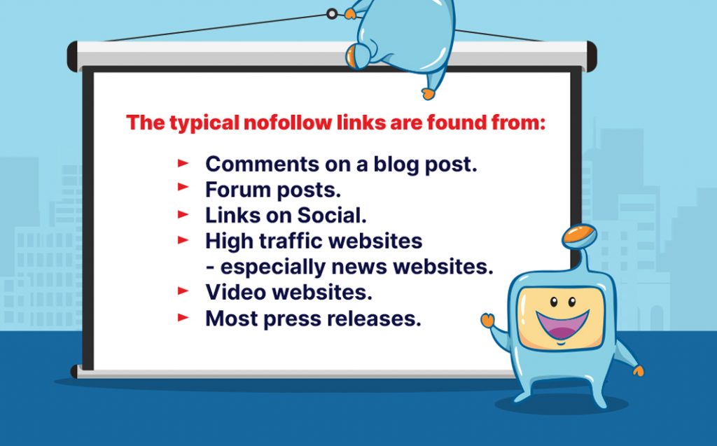 typical nofollow links examples