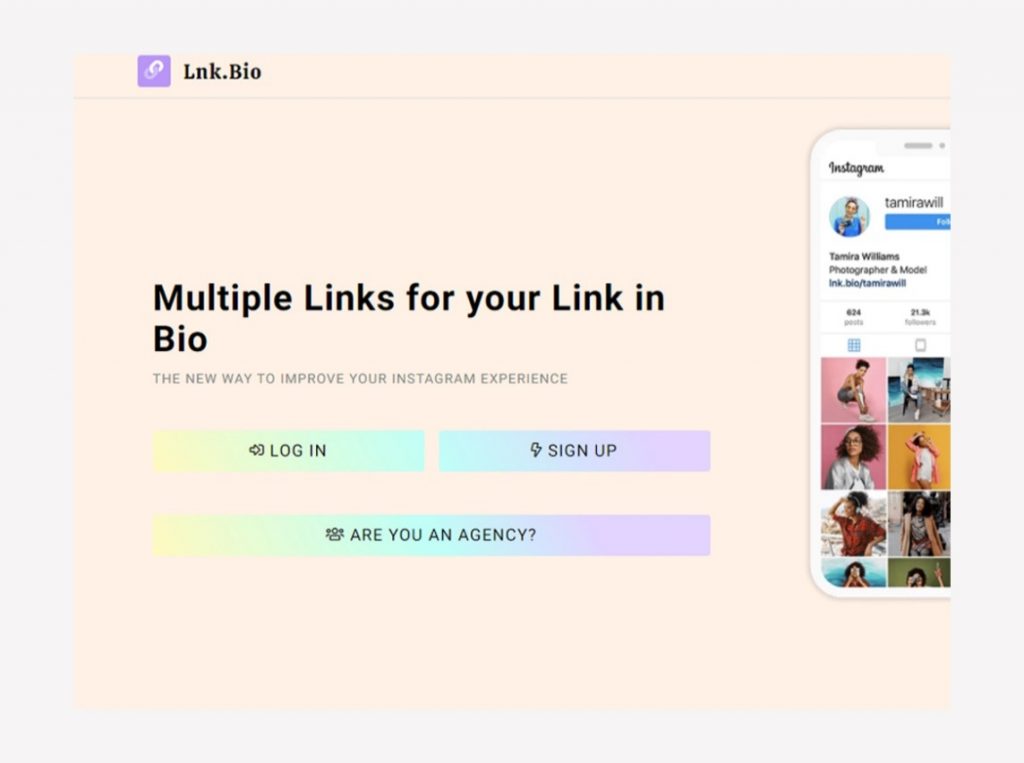 Lnk.bio instagram multiple links in bio tool