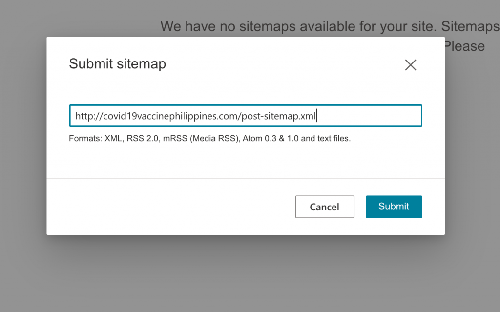 submit your sitemap bing webmaster tools