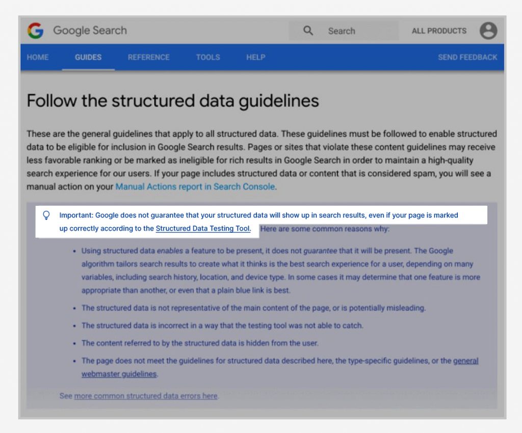Structured data guidelines

