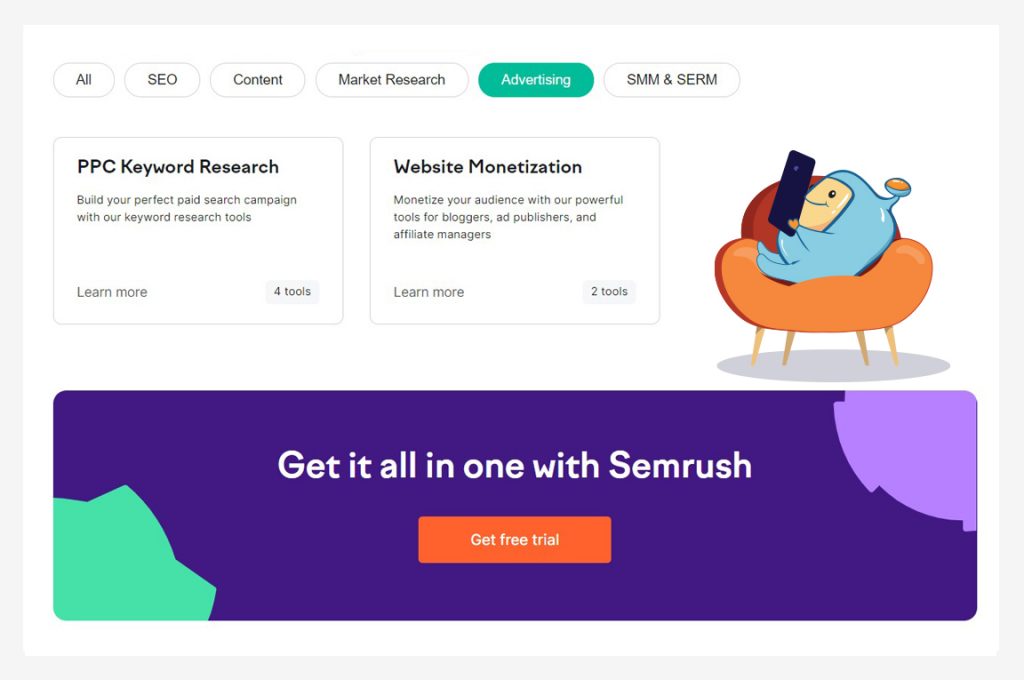 Semrush PPC and Ads features