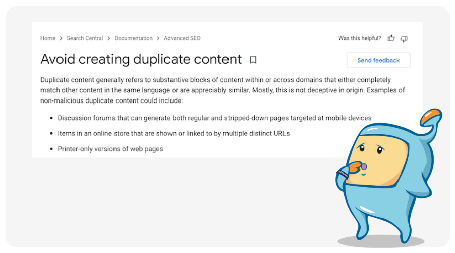 Google definition of what is duplicate content